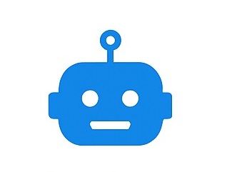 Ikona niebieskiego robota z zębatką – symbol przyszłościowego podejścia i automatyzacji procesów w Normico